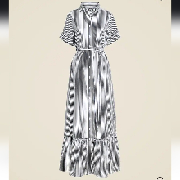 J. Crew Dresses & Skirts - Amelia maxi shirtdress in stripe cotton poplin L